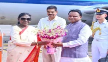ଭୁବନେଶ୍ୱର ବିମାନବନ୍ଦରରେ ରାଷ୍ଟ୍ରପତିଙ୍କୁ ସ୍ୱାଗତ କଲେ ରାଜ୍ୟପାଳ ଓ ମୁଖ୍ୟମନ୍ତ୍ରୀ