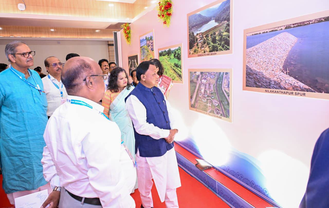 Hon'ble Chief Minister Shri Mohan Charan Majhi visited the photo exhibition - 'Pratibimba' organized by the Water Resources Department at Lokseba Bhawan Convention Center on the occasion of World Water Day Celebration 2026.