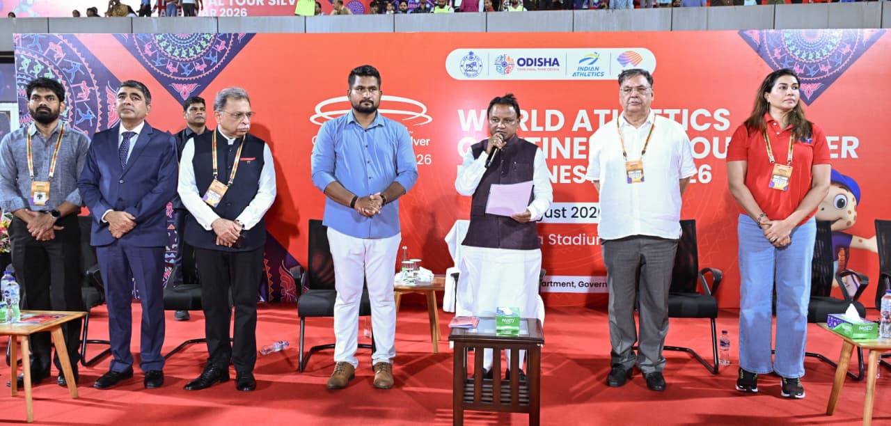 କଳିଙ୍ଗ ଷ୍ଟାଡିୟମରେ ‘ୱାର୍ଲ୍ଡ ଆଥଲେଟିକ୍ସ କଣ୍ଟିନେଣ୍ଟାଲ୍ ଟୁର୍ ସିଲଭର୍ ୨୦୨୬’: ମୁଖ୍ୟ ଅତିଥି ଭାବେ ଯୋଗଦେଲେ ମୁଖ୍ୟମନ୍ତ୍ରୀ