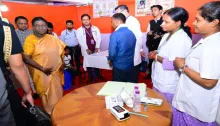 Hon’ble President Smt. Droupadi Murmu inaugurated a health camp at Rairangpur, Mayurbhanj, organised in collaboration with AIIMS Bhubaneswar.