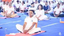 On the occasion of International Yoga Day, Honorable Chief Minister Shri Mohan Charan Majhi has participated in the grand mass yoga practice program organized at Kalinga Stadium in Bhubaneswar.
