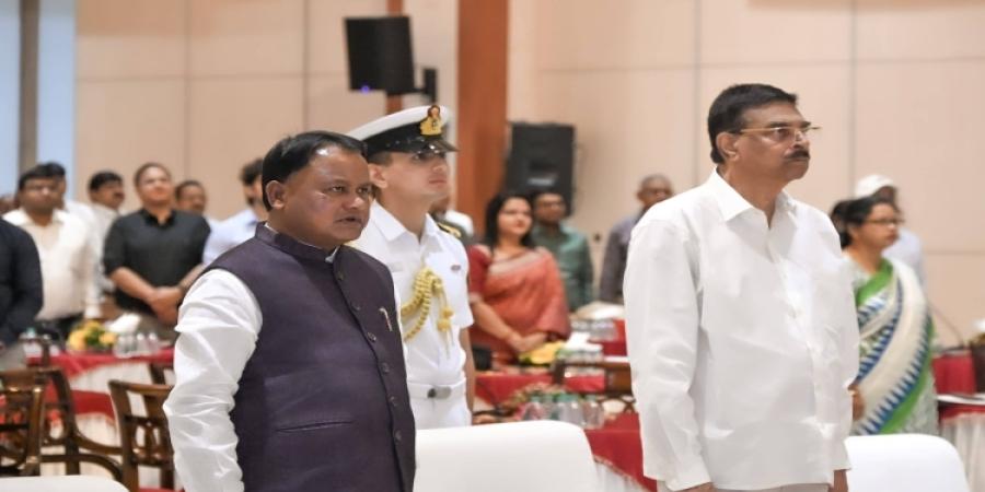 Hon'ble Chief Minister Shri Mohan Charan Majhi along with Hon'ble Governor of Odisha Dr. Haribabu Kambhampati, Associate Ministers of the Ministry and Honorable Vice Chancellors of various universities of the state joined the inspiring 'Mann Ki Baat' program of the eminent Prime Minister Shri Narendra Modi Ji at Lok Bhavan.